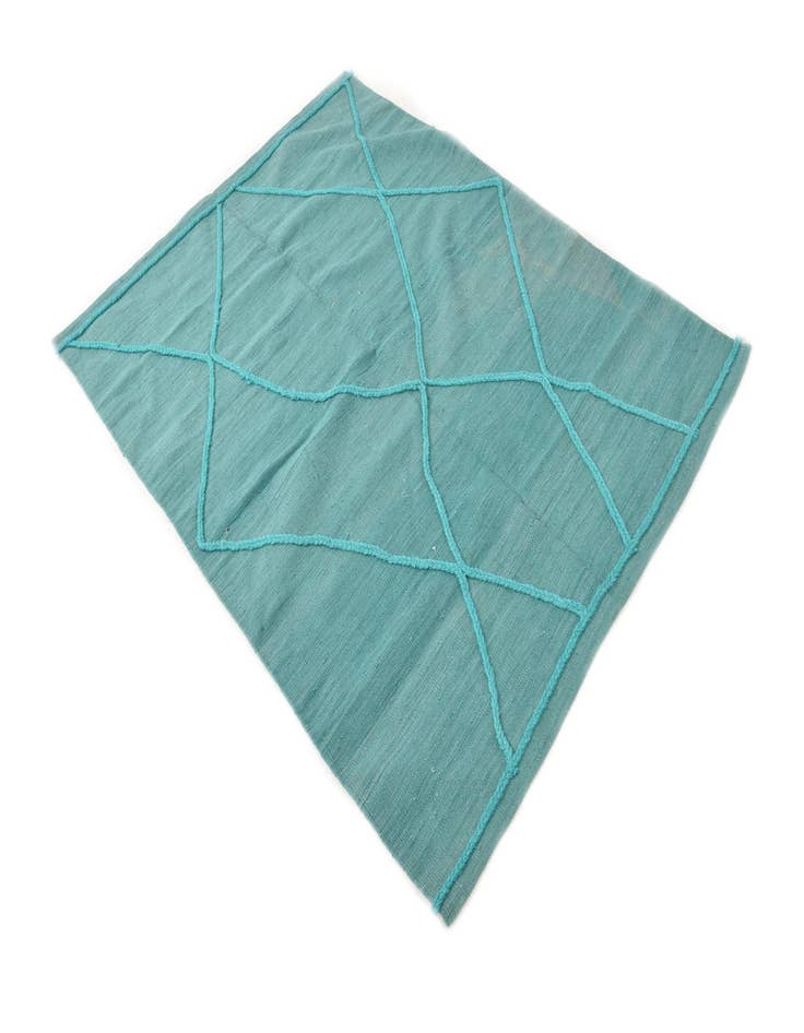 Detail image of  4' 2 x 5' 9  Hand Woven Kilim Modern Wool Rug