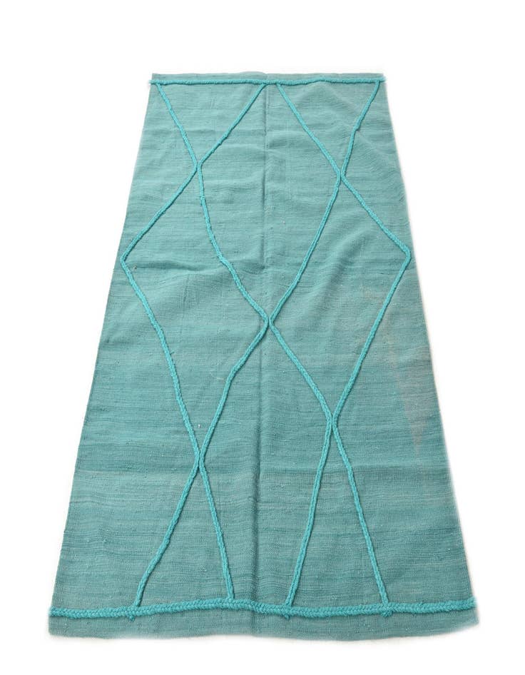 Detail image of  4' 2 x 5' 9  Hand Woven Kilim Modern Wool Rug