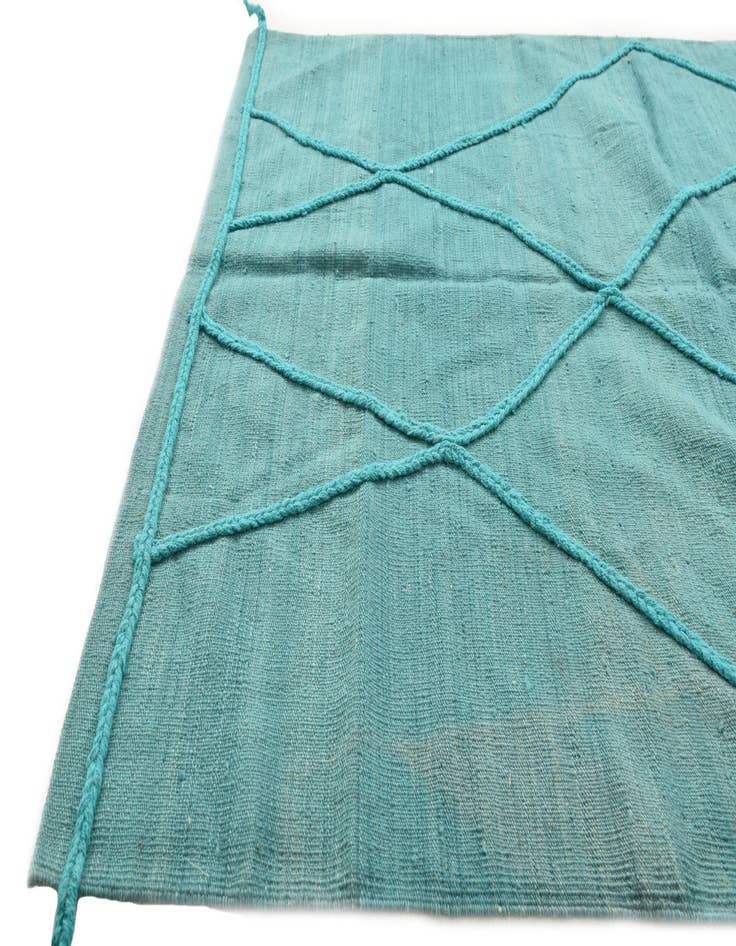 Detail image of  4' 2 x 5' 9  Hand Woven Kilim Modern Wool Rug