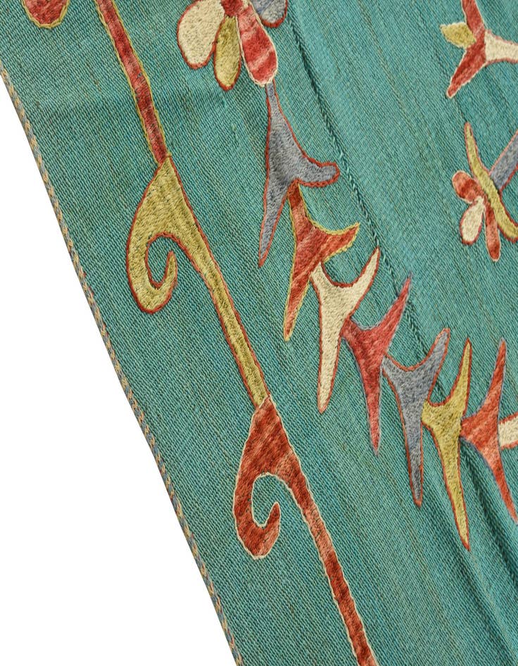 Detail image of  4' 9 x 6' 3  Hand Woven Kilim Suzani Wool Rug