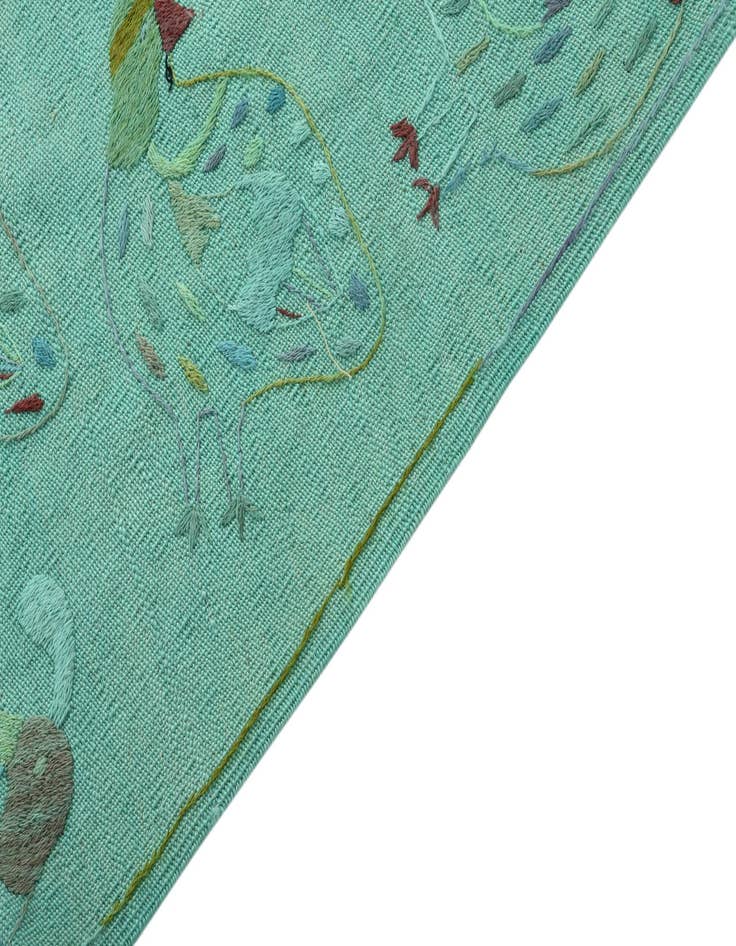 Detail image of  6' 7 x 9' 2  Hand Woven Kilim Suzani Wool Rug