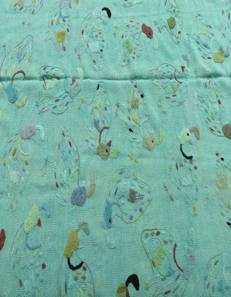 Detail image of  6' 7 x 9' 2  Hand Woven Kilim Suzani Wool Rug