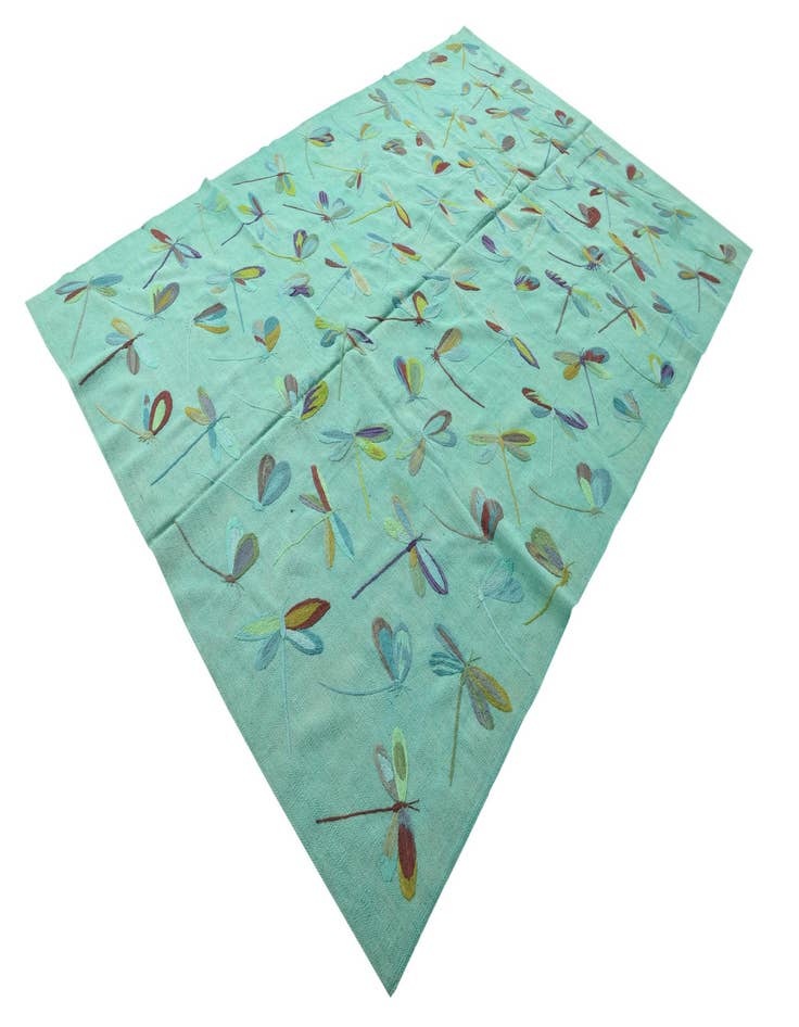 Detail image of  6' 5 x 9' 3  Hand Woven Kilim Suzani Wool Rug