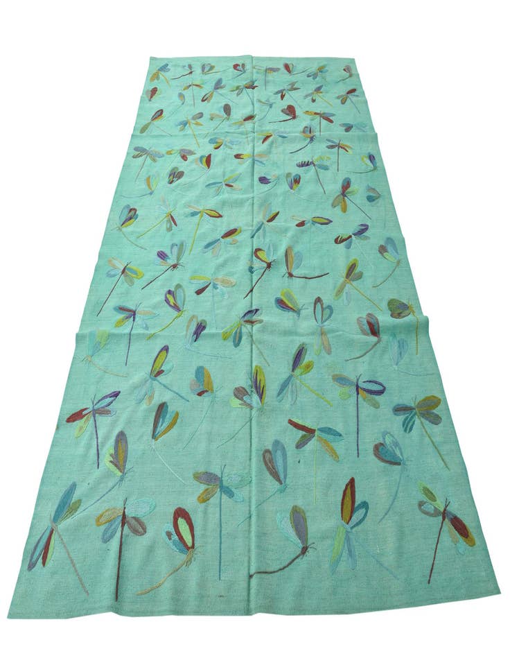 Detail image of  6' 5 x 9' 3  Hand Woven Kilim Suzani Wool Rug