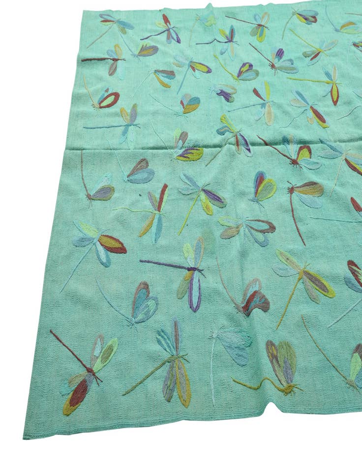 Detail image of  6' 5 x 9' 3  Hand Woven Kilim Suzani Wool Rug