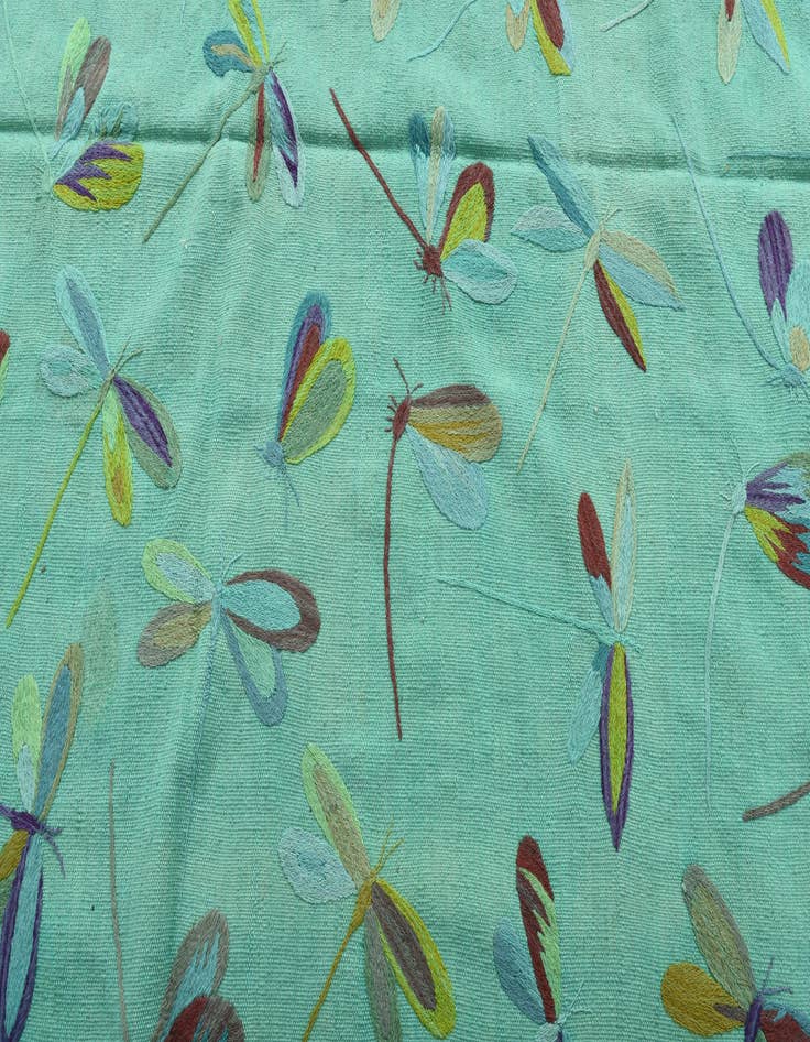 Detail image of  6' 5 x 9' 3  Hand Woven Kilim Suzani Wool Rug