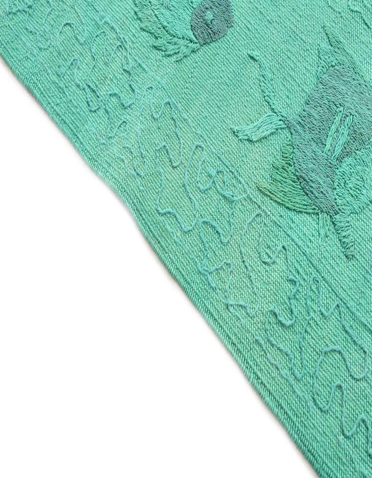 Detail image of  4' 7 x 6' 4  Hand Woven Kilim Suzani Wool Rug