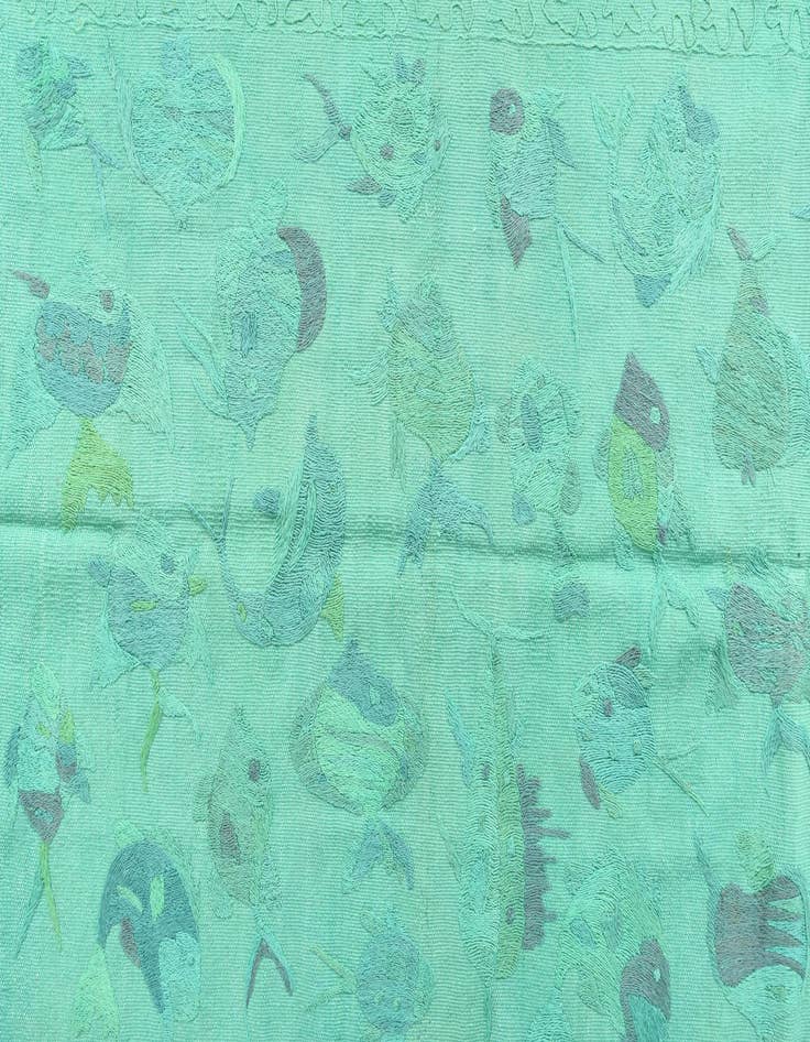 Detail image of  4' 7 x 6' 4  Hand Woven Kilim Suzani Wool Rug