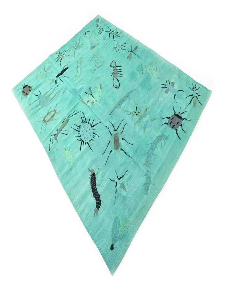 Detail image of  5' 9 x 7' 5  Hand Woven Kilim Suzani Wool Rug