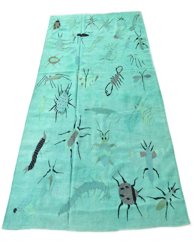 Detail image of  5' 9 x 7' 5  Hand Woven Kilim Suzani Wool Rug