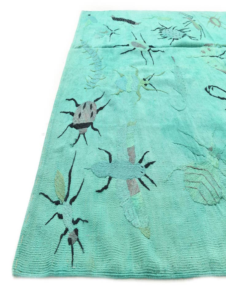 Detail image of  5' 9 x 7' 5  Hand Woven Kilim Suzani Wool Rug