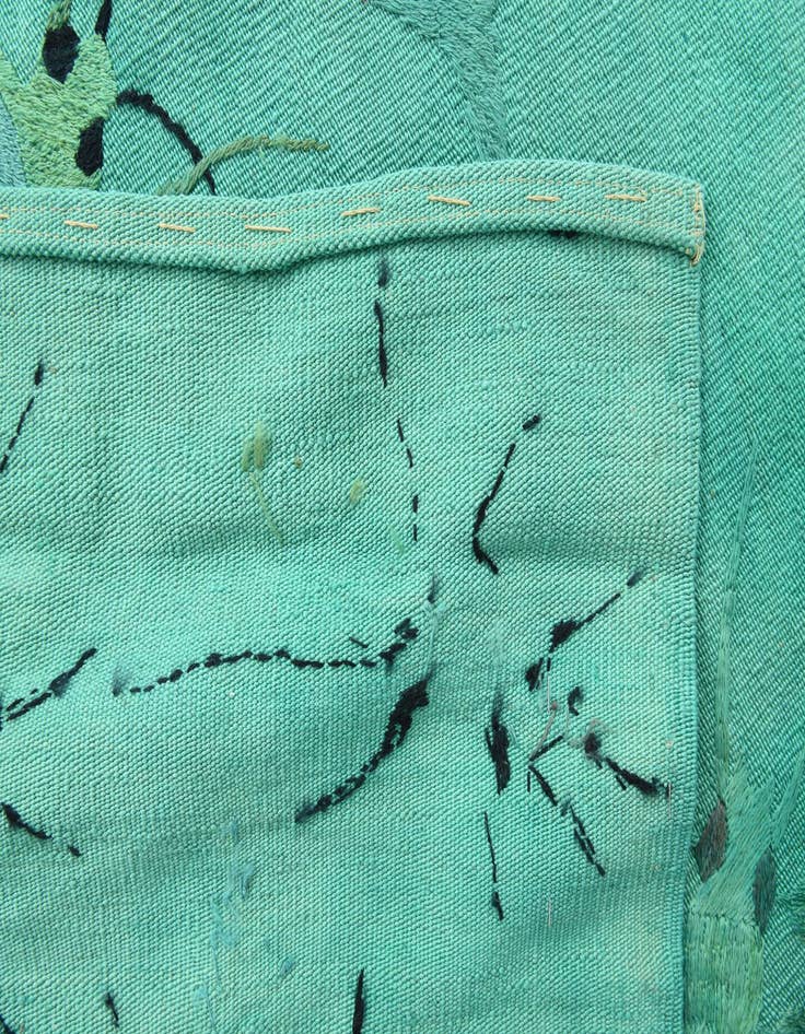 Detail image of  5' 9 x 7' 5  Hand Woven Kilim Suzani Wool Rug