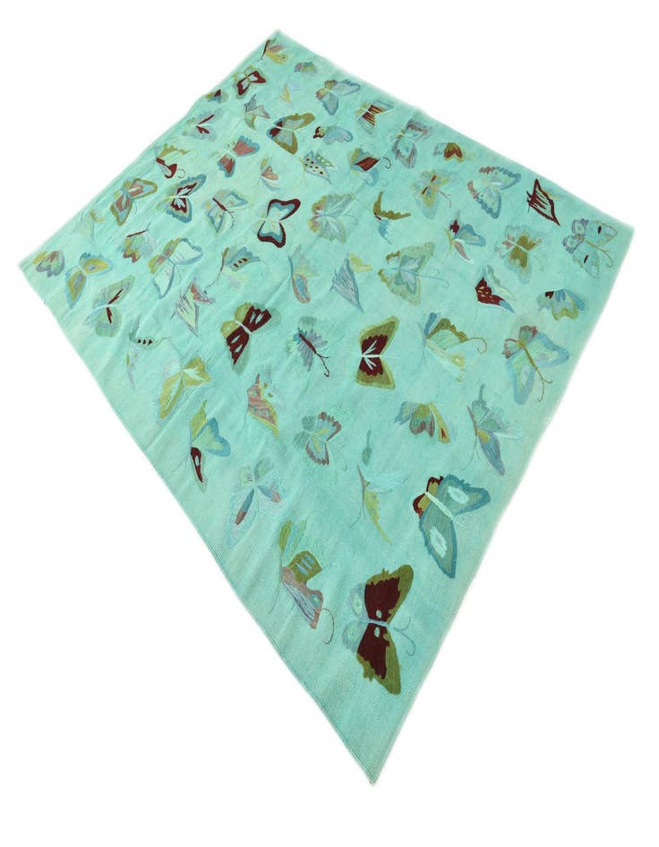 Detail image of  5' 6 x 7' 4  Hand Woven Kilim Suzani Wool Rug