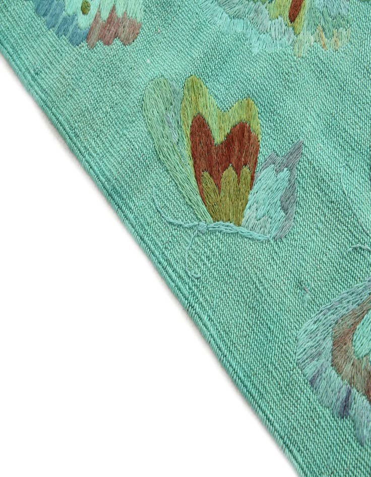 Detail image of  5' 6 x 7' 4  Hand Woven Kilim Suzani Wool Rug