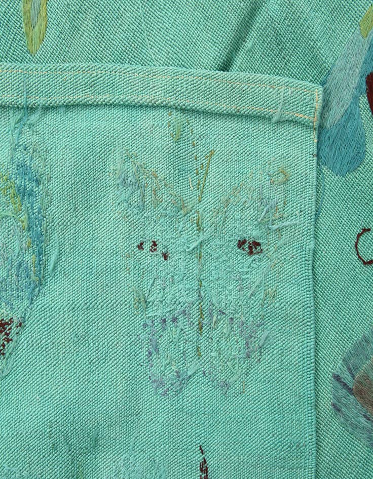 Detail image of  5' 6 x 7' 4  Hand Woven Kilim Suzani Wool Rug