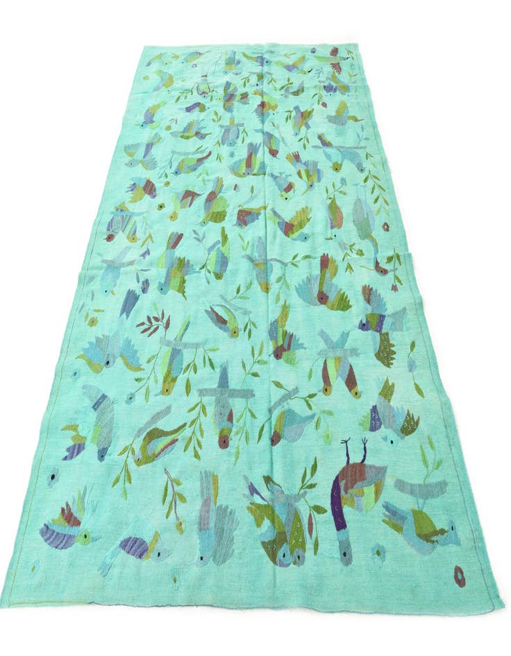 Detail image of  6' 7 x 8' 10  Hand Woven Kilim Suzani Wool Rug