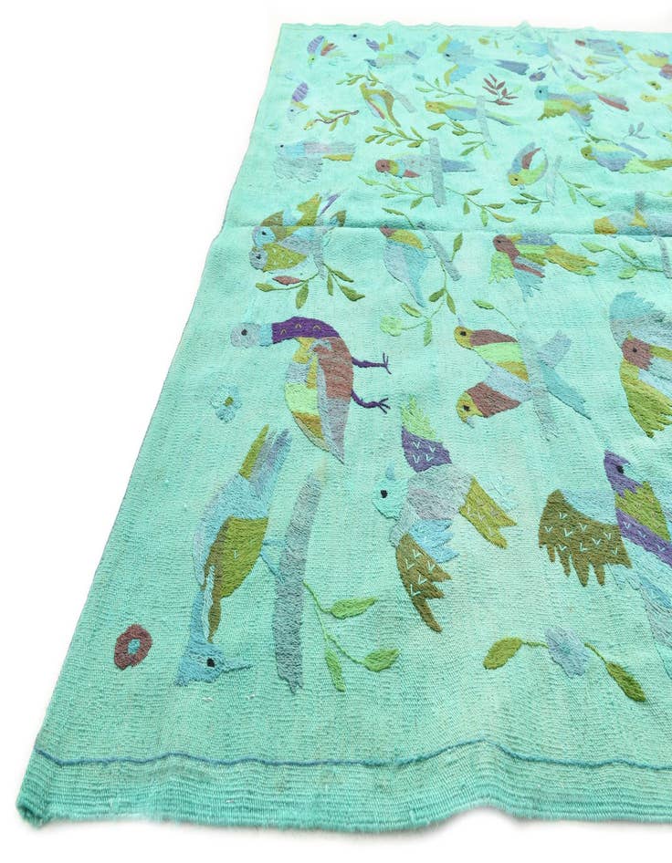 Detail image of  6' 7 x 8' 10  Hand Woven Kilim Suzani Wool Rug