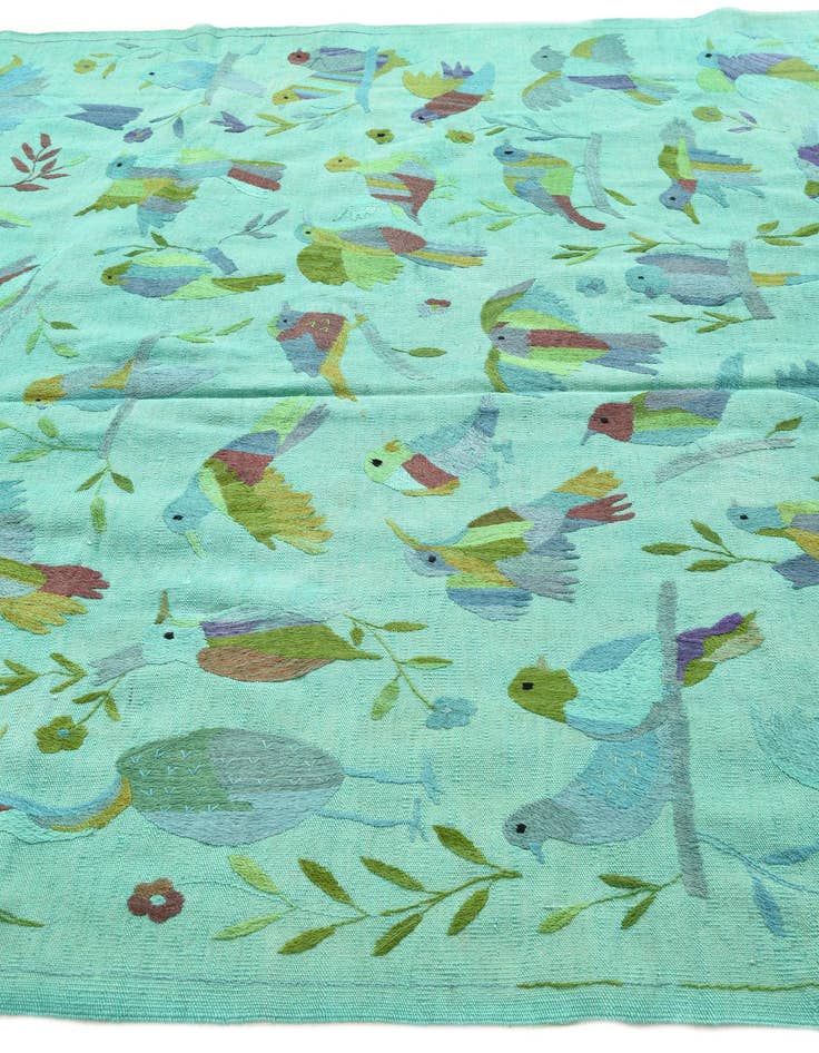 Detail image of  6' 7 x 8' 10  Hand Woven Kilim Suzani Wool Rug