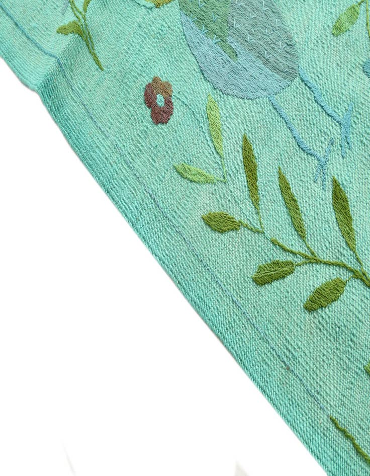 Detail image of  6' 7 x 8' 10  Hand Woven Kilim Suzani Wool Rug