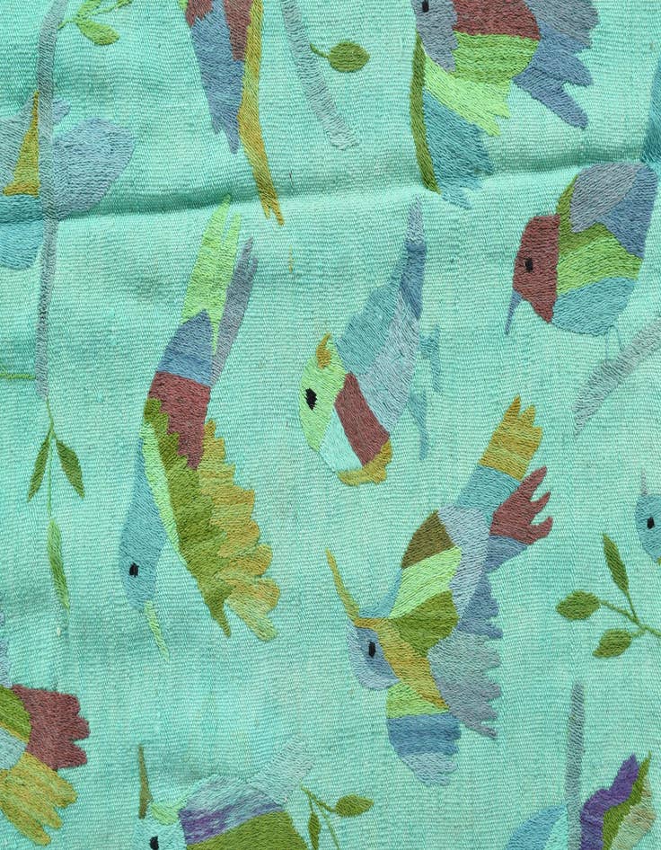 Detail image of  6' 7 x 8' 10  Hand Woven Kilim Suzani Wool Rug