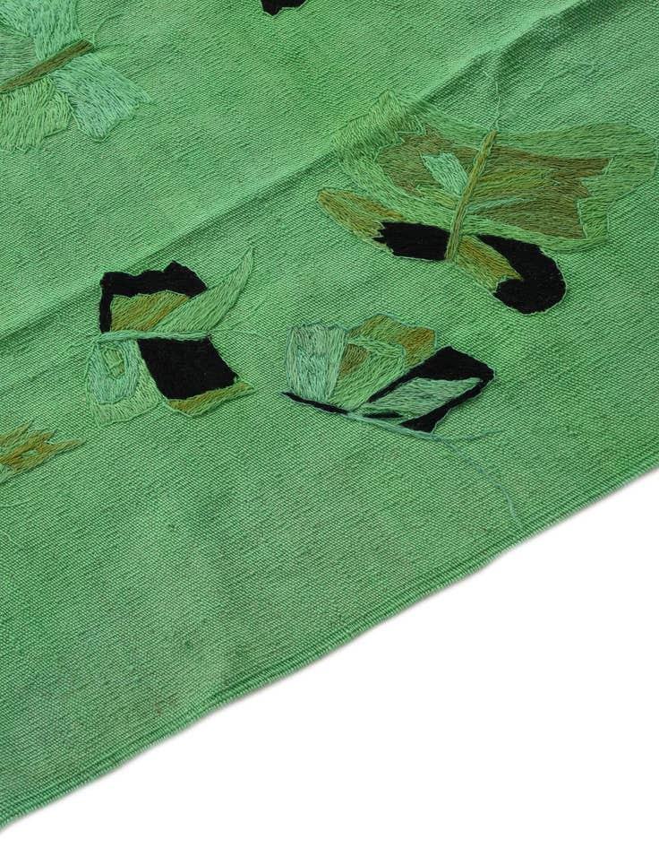 Detail image of  5' 8 x 7' 4  Hand Woven Kilim Suzani Wool Rug