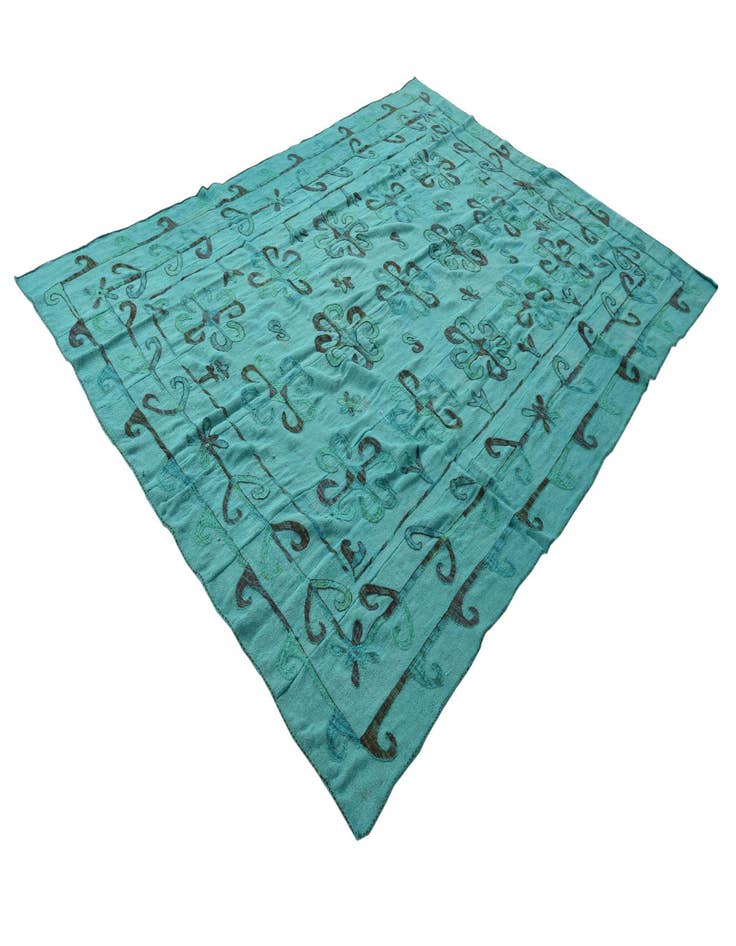 Detail image of  6' 9 x 8' 11  Hand Woven Kilim Suzani Wool Rug