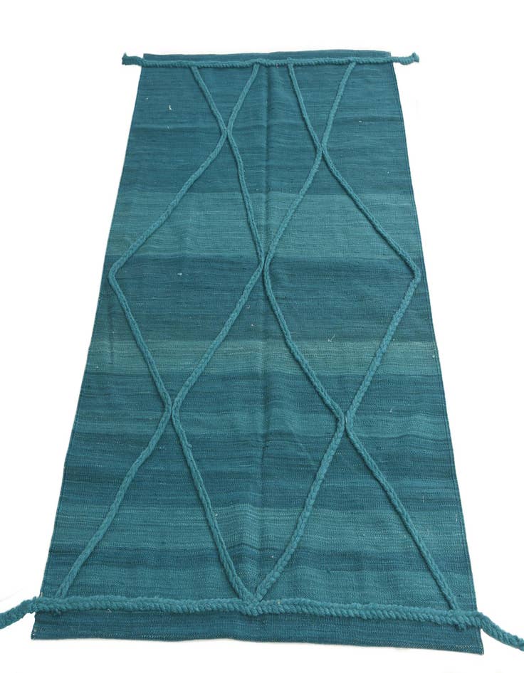 Detail image of  3' 6 x 5'  Hand Knotted Moroccan Wool Rug