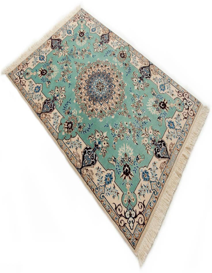 Detail image of  3' 3 x 4' 11  Hand Knotted Nain Persian Rug