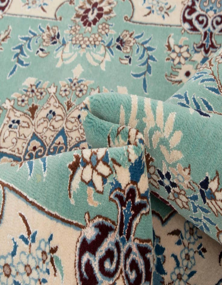 Detail image of  3' 3 x 4' 11  Hand Knotted Nain Persian Rug