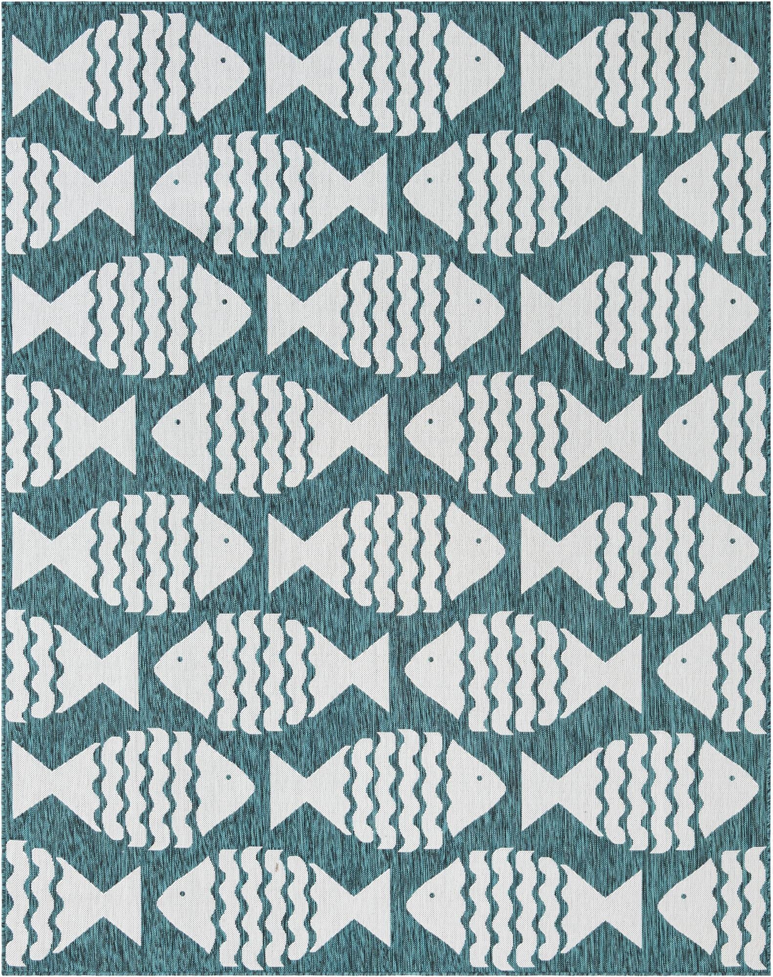  7' 10 x 10'  Washable Coastal Indoor / Outdoor Rug