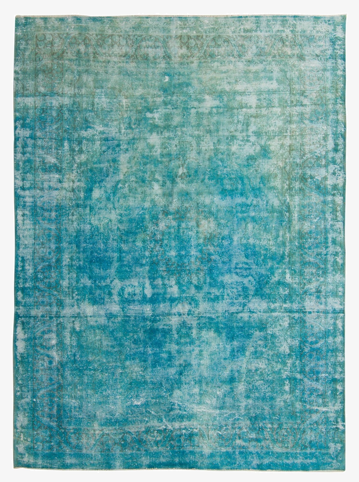  9' 7 x 13'  Hand Knotted Ultra Vintage Persian Wool Rug