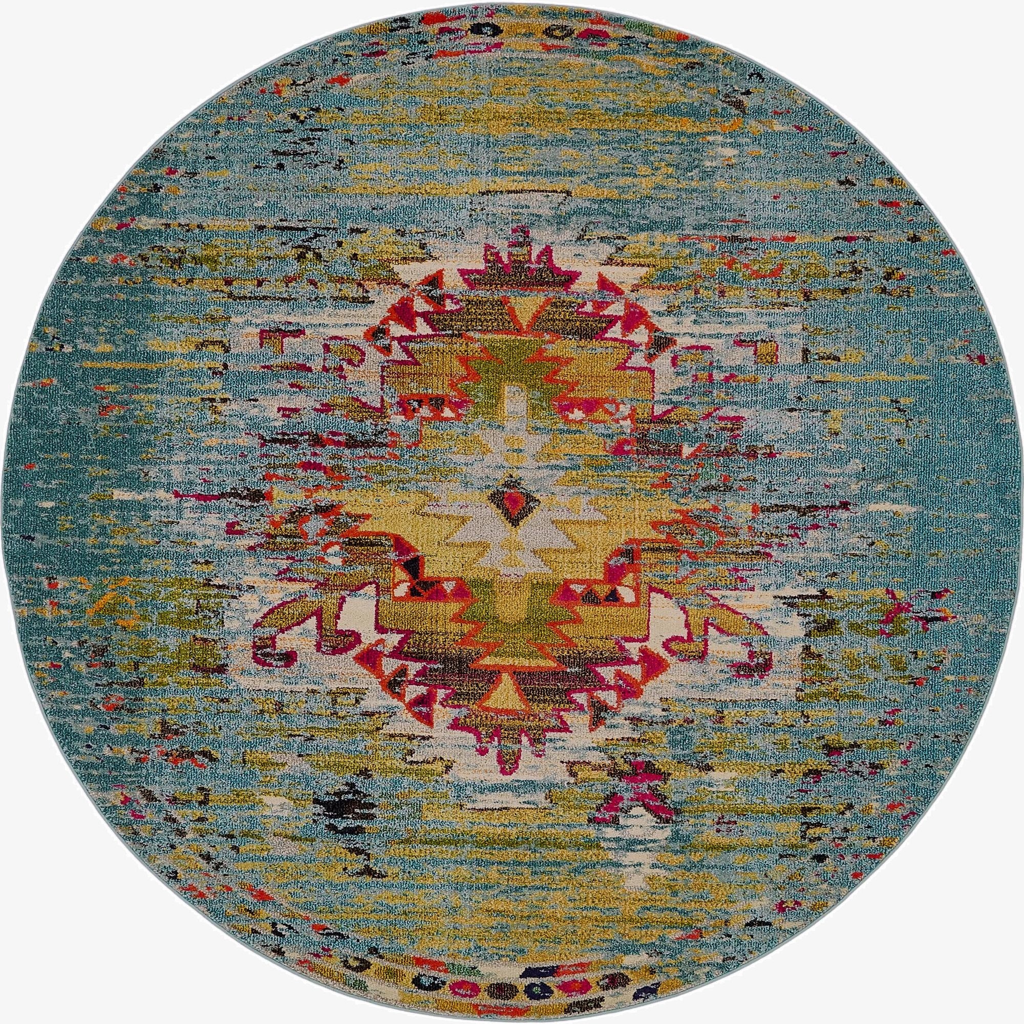 8' x 8'  Washable Carnevale Round Rug