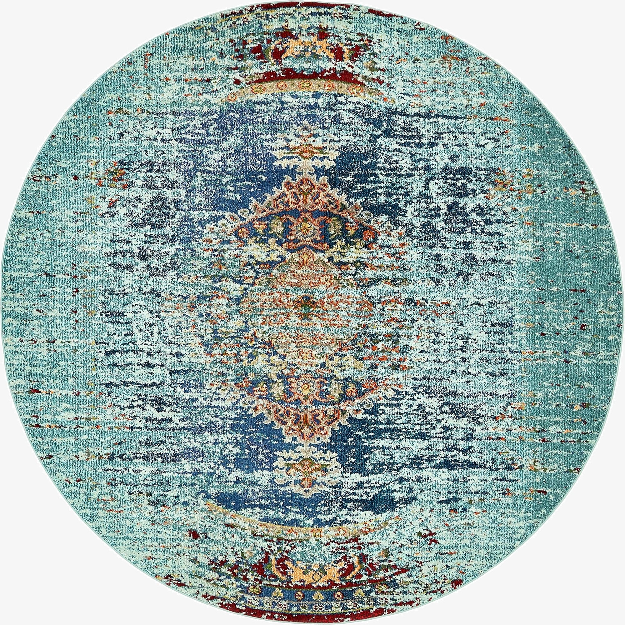  8' x 8'  Washable Carnevale Round Rug