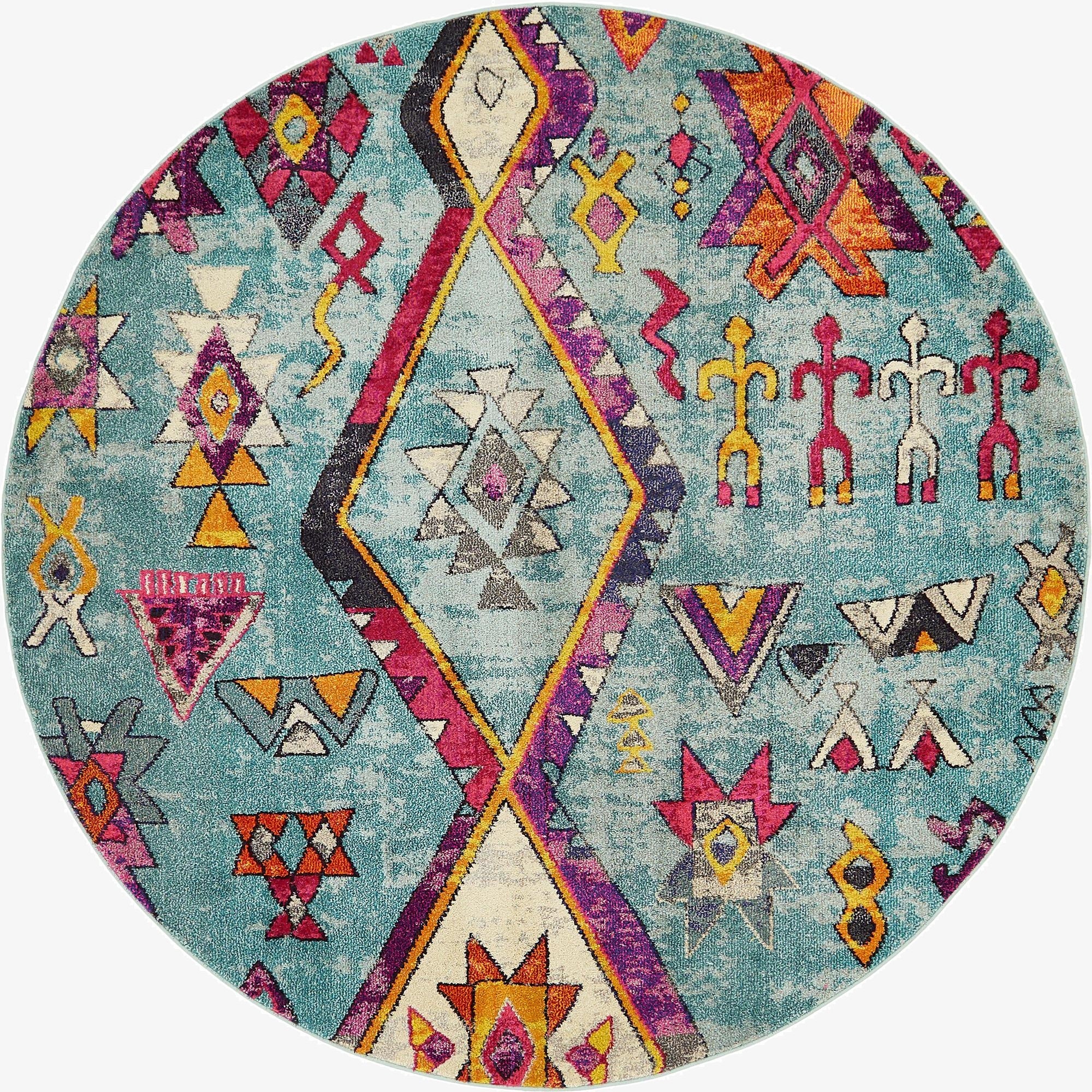  8' x 8'  Washable Mesa Round Rug