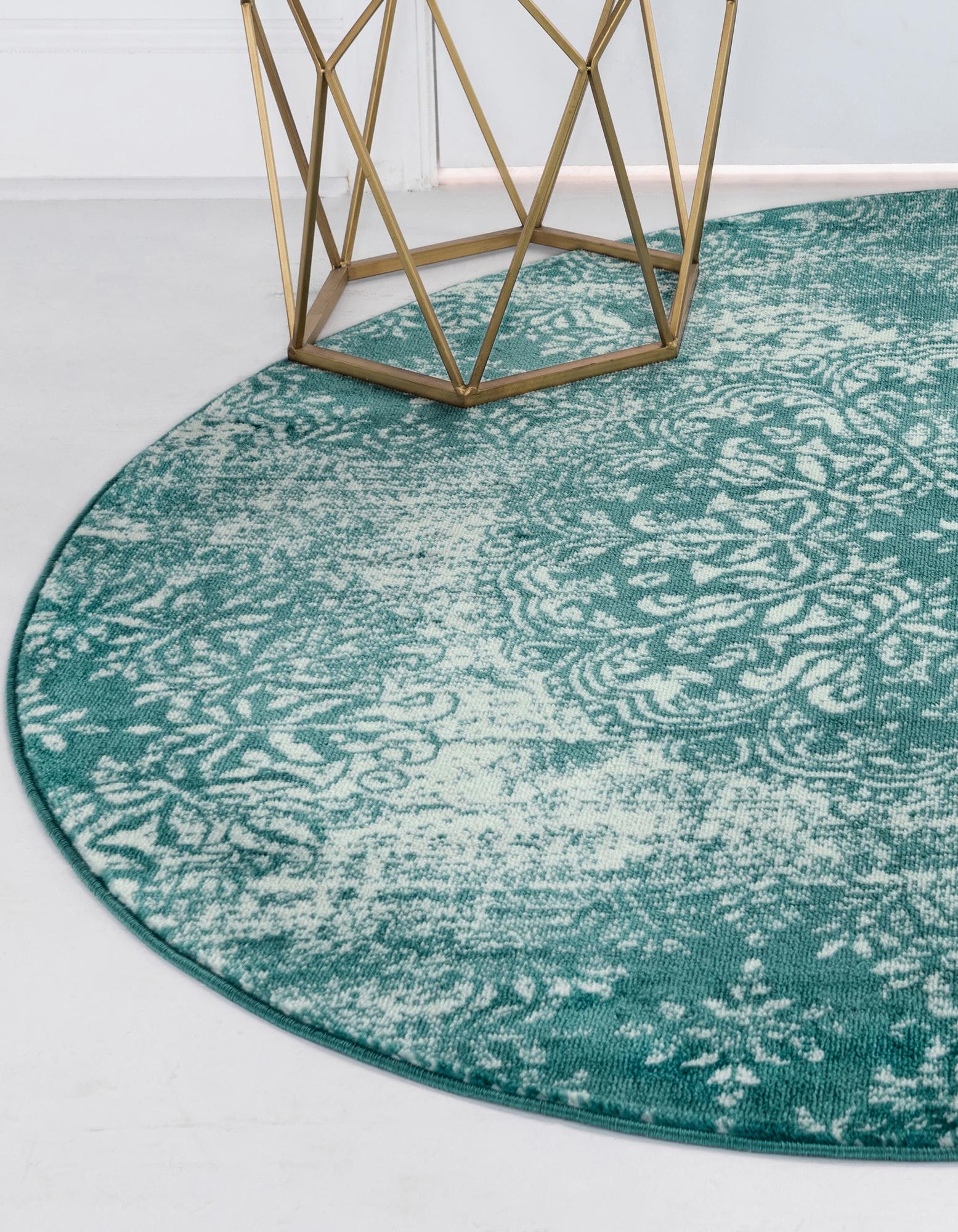 Turquoise 5' x 5' Monte Carlo Round Rug | Rugs.com