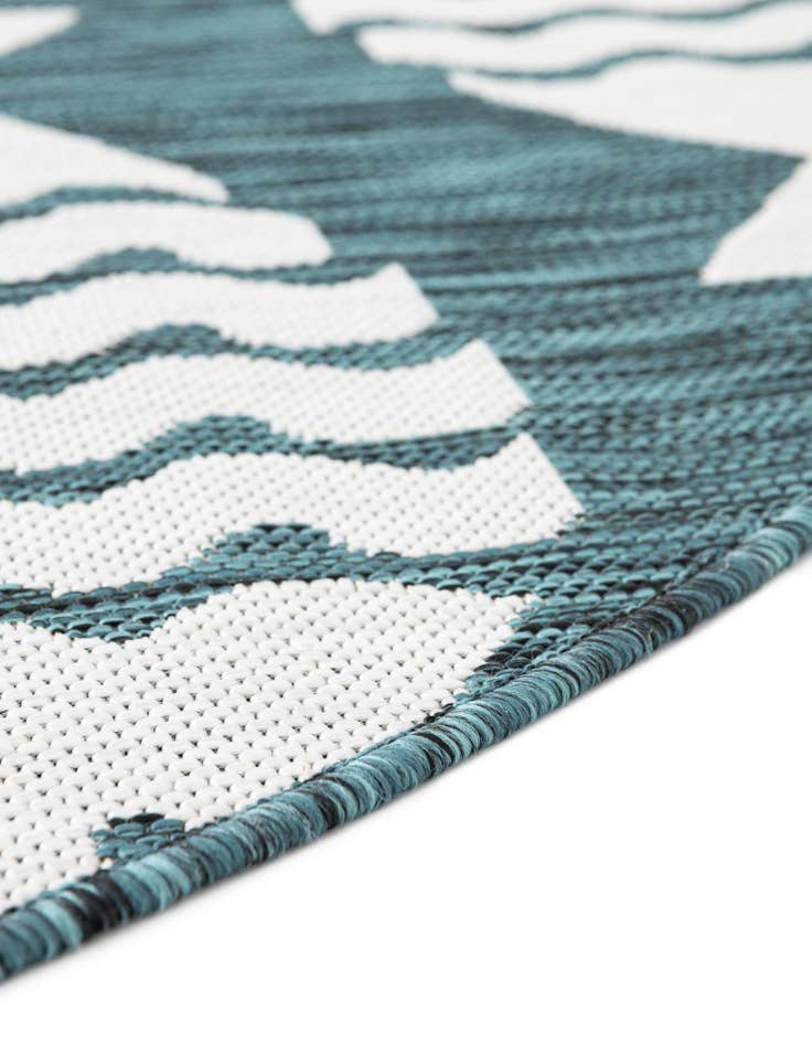 Detail image of  10' x 10'  Washable Coastal Indoor / Outdoor Round Rug