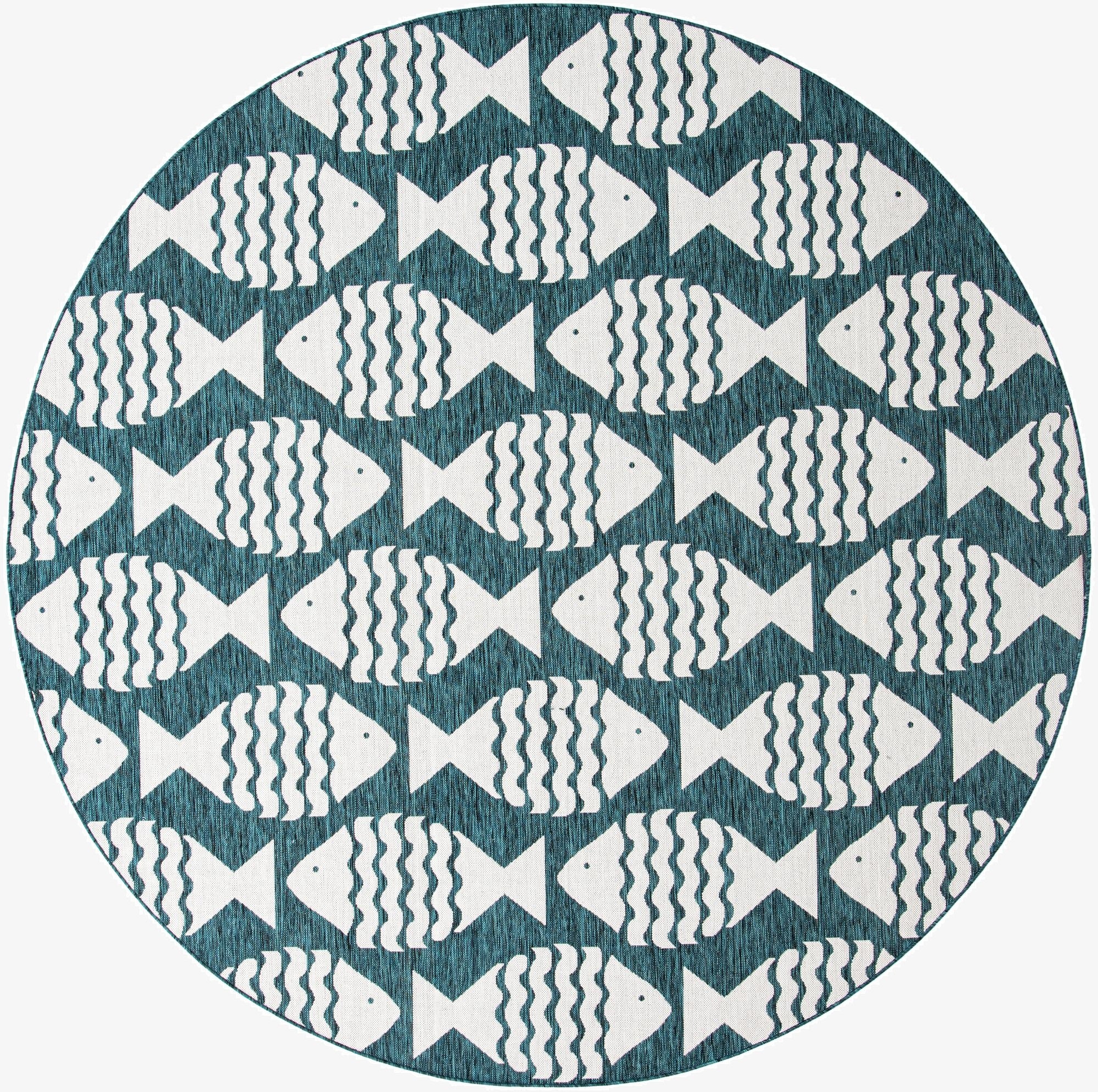 10' x 10'  Washable Coastal Indoor / Outdoor Round Rug