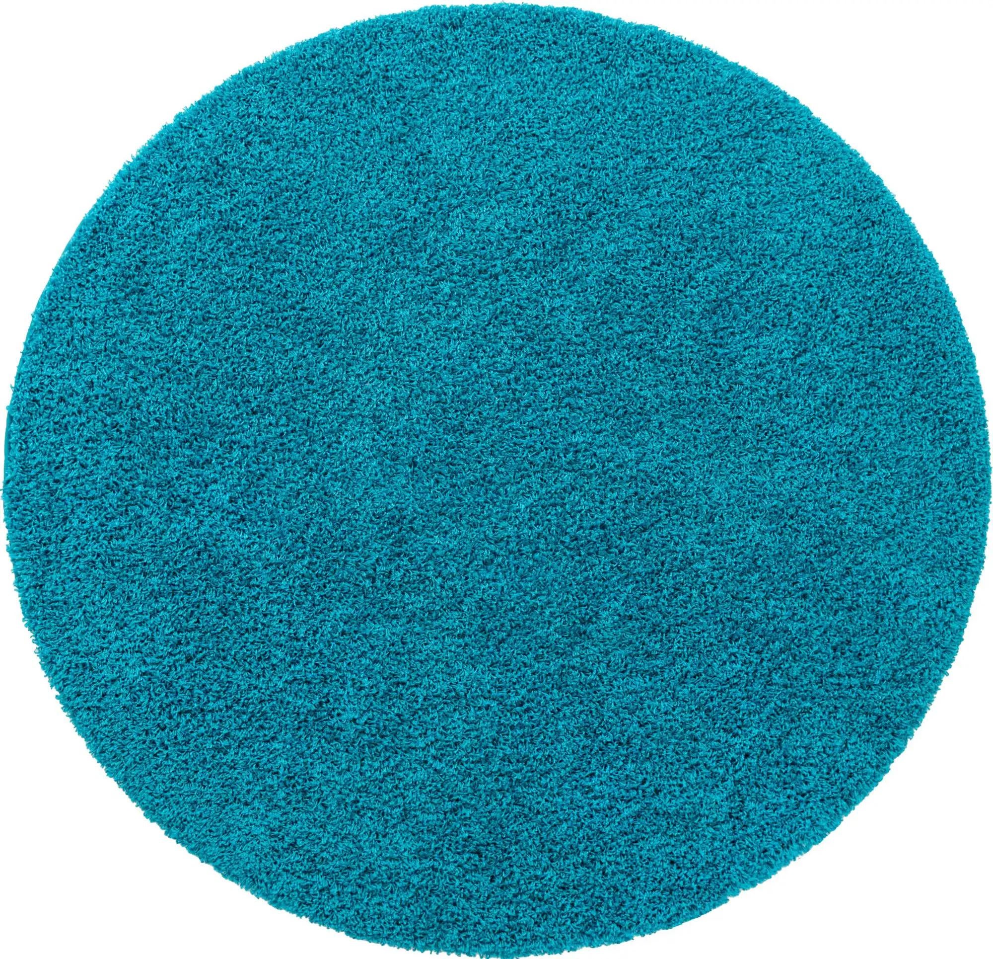 Turquoise 7' 10 x 7' 10 Solid Shag Round Rug | Rugs.com