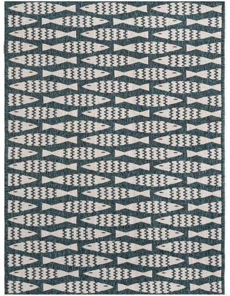 Primary image  2' 7 x 12'  Washable Coastal Indoor / Outdoor Runner Rug