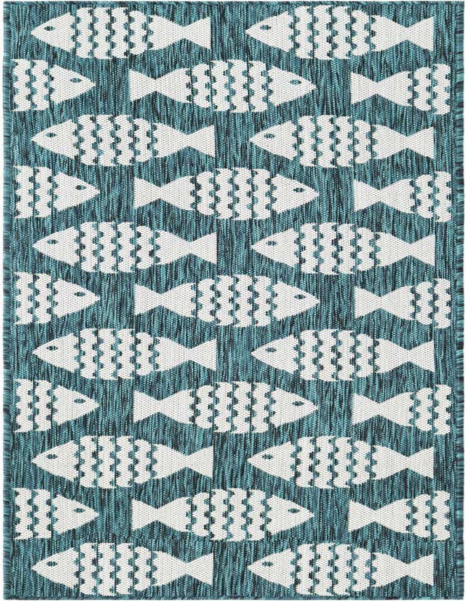 Primary image  2' x 6' 1  Washable Coastal Indoor / Outdoor Runner Rug