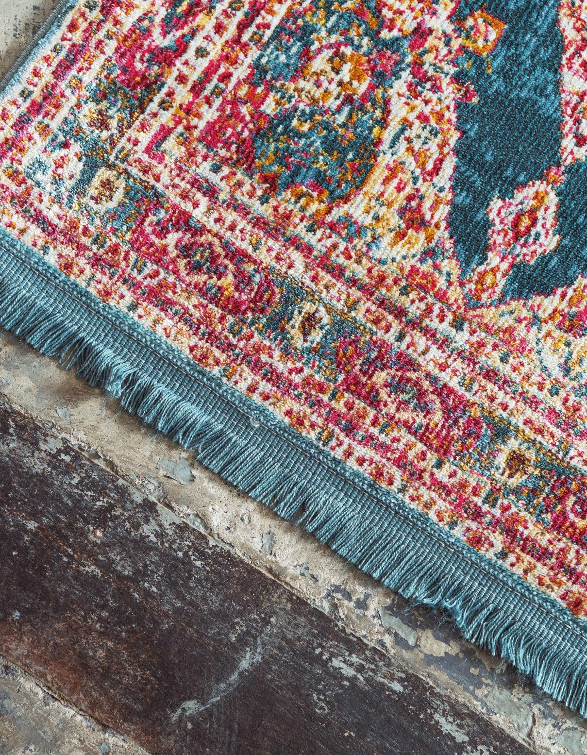 Turquoise 2' 7 x 10' Santiago Runner Rug | Rugs.com