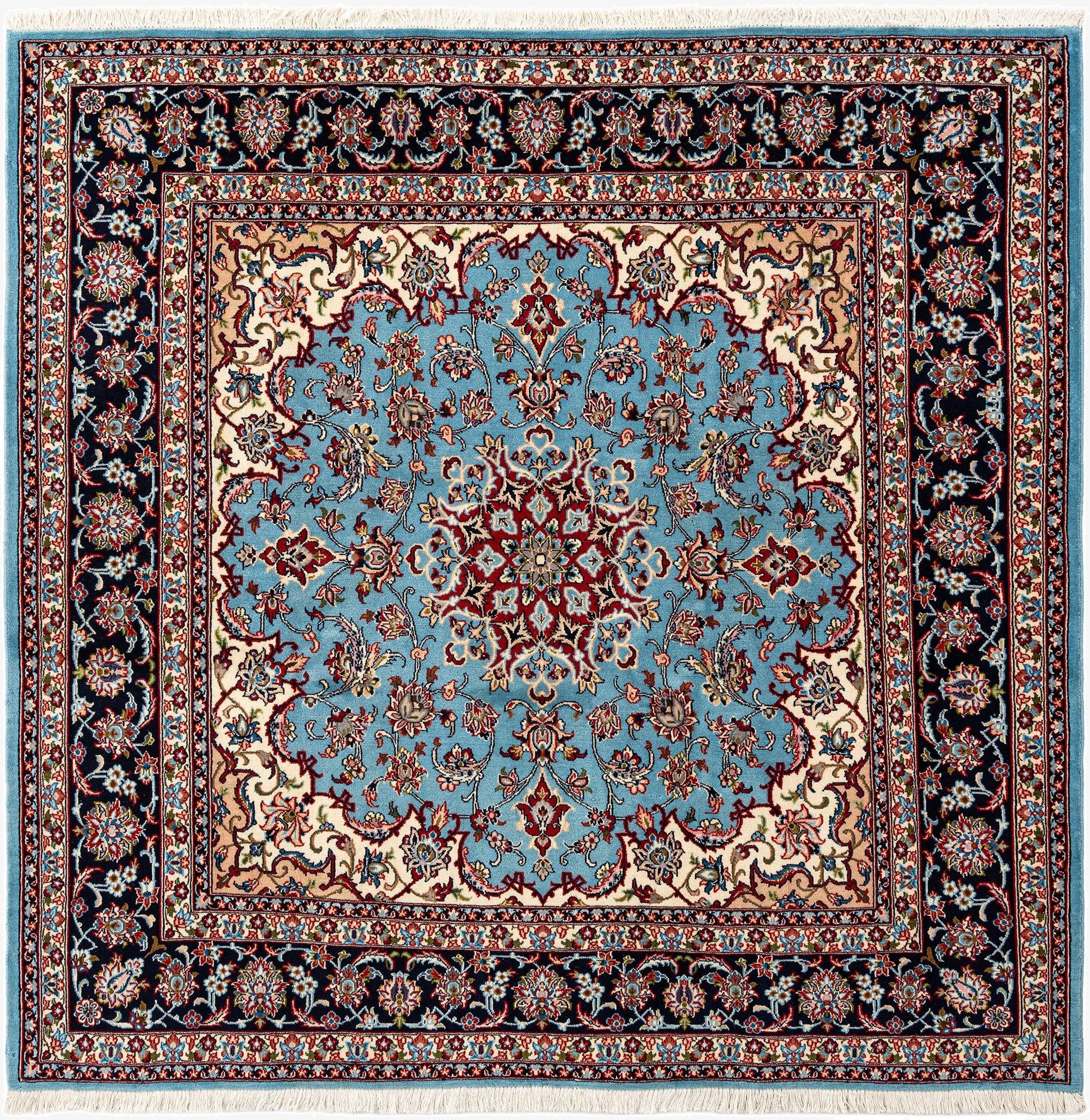  6' 6 x 6' 8 Ghom Wool Square Rug