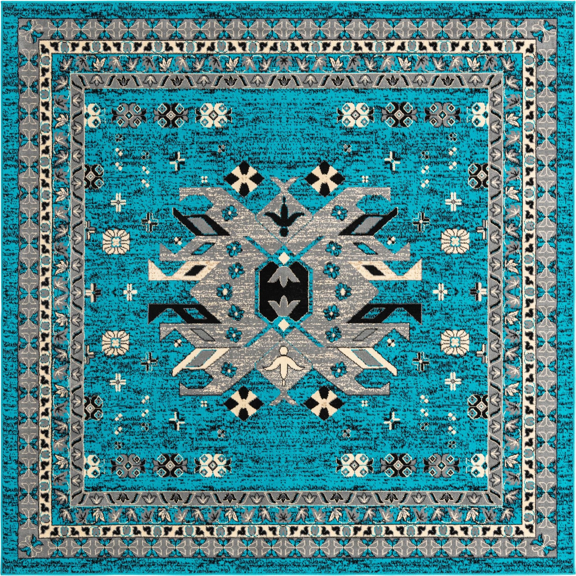  7' 10 x 7' 10 Heris Square Rug