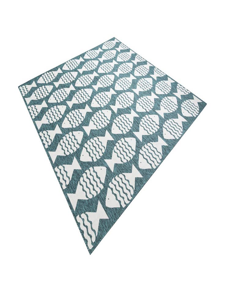 Detail image of  12' x 12'  Washable Coastal Indoor / Outdoor Square Rug