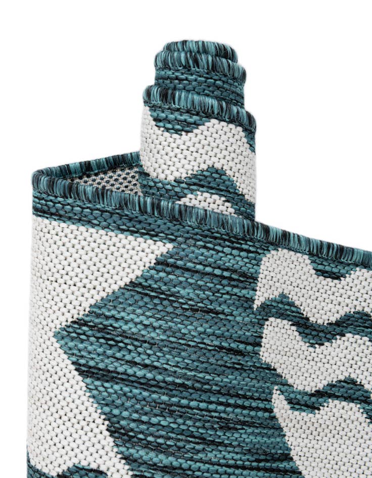 Detail image of  12' x 12'  Washable Coastal Indoor / Outdoor Square Rug