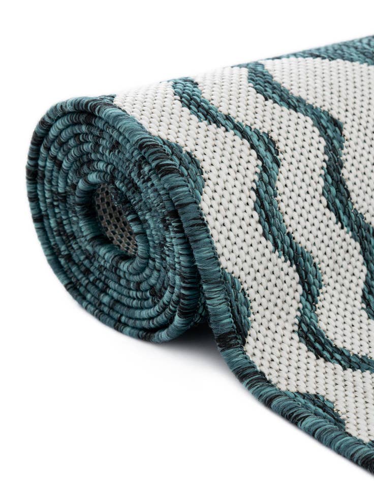 Detail image of  12' x 12'  Washable Coastal Indoor / Outdoor Square Rug