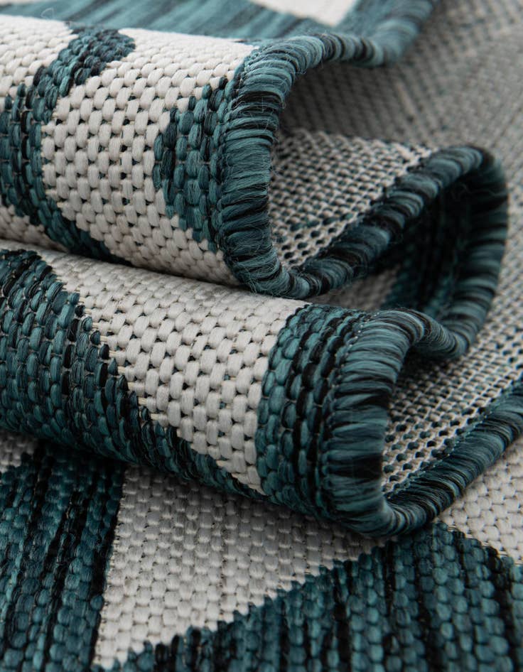 Detail image of  12' x 12'  Washable Coastal Indoor / Outdoor Square Rug