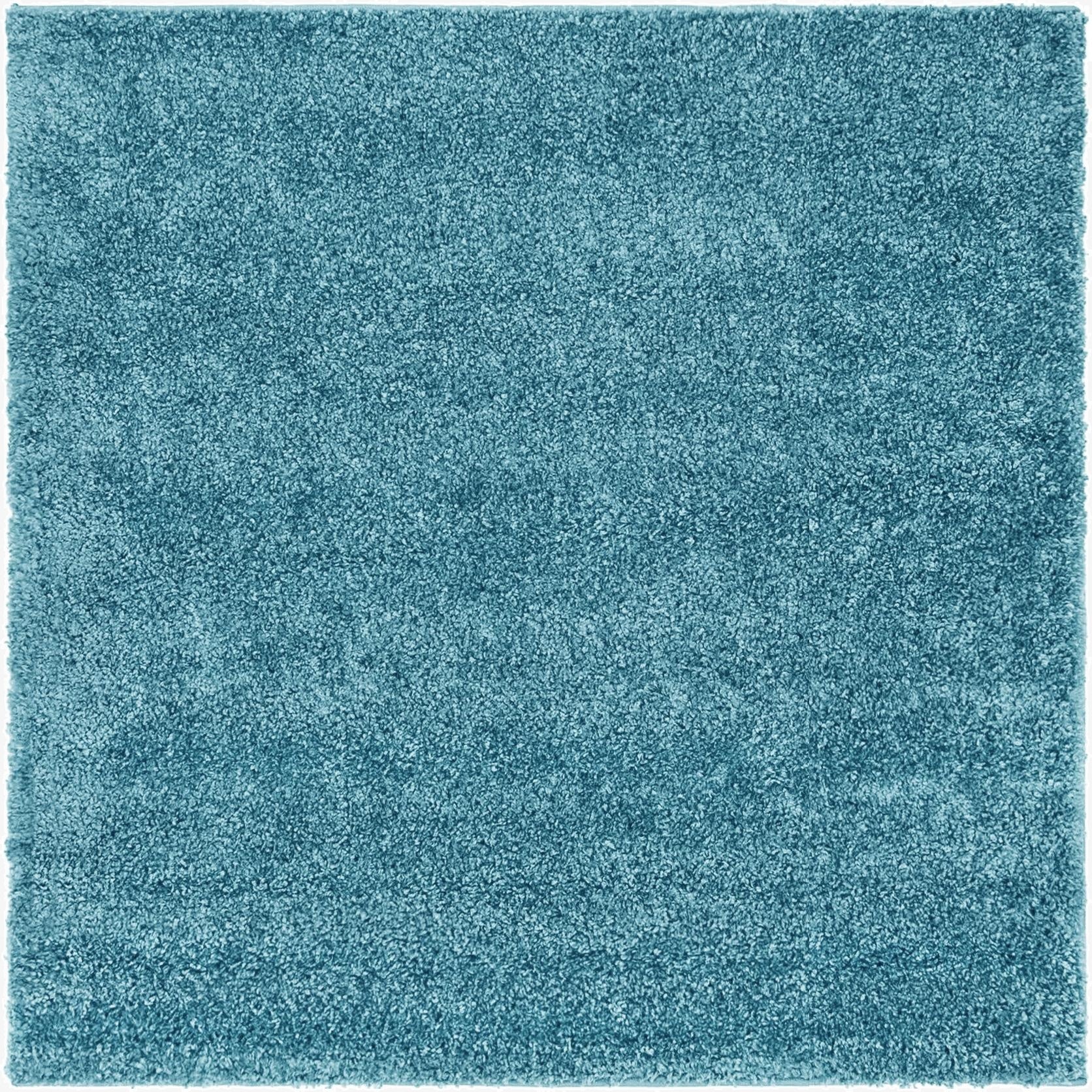  4' x 4' Soft Solid Shag Square Rug