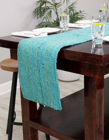  1' 2 x 10'  Hand Braided Jute Table Runner Rug