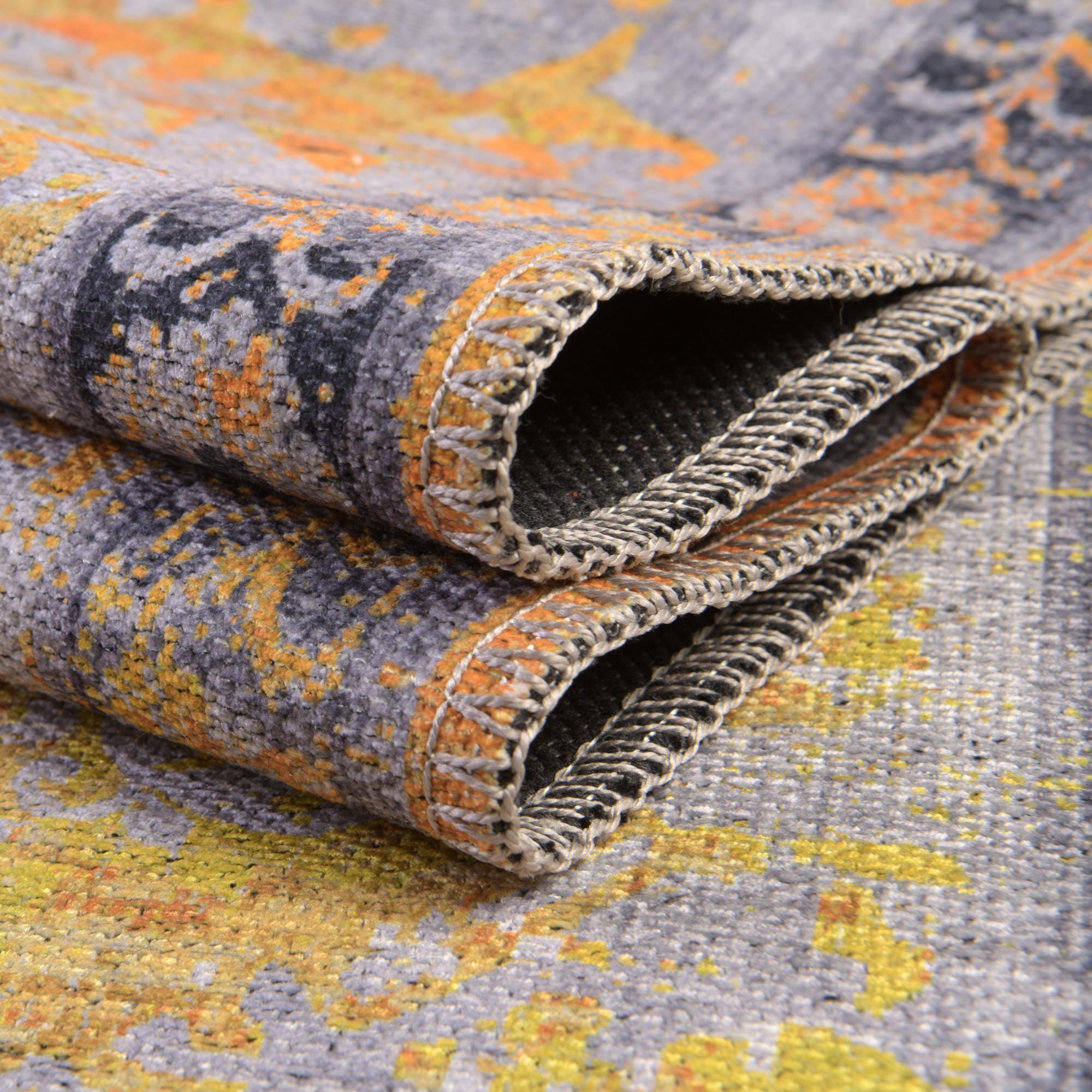 Tuscan Yellow 4' x 6' Washable Francesca Rug | Rugs.com